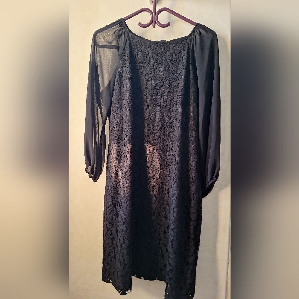 Adrianna Papell SZ 12 Black Lace Dress